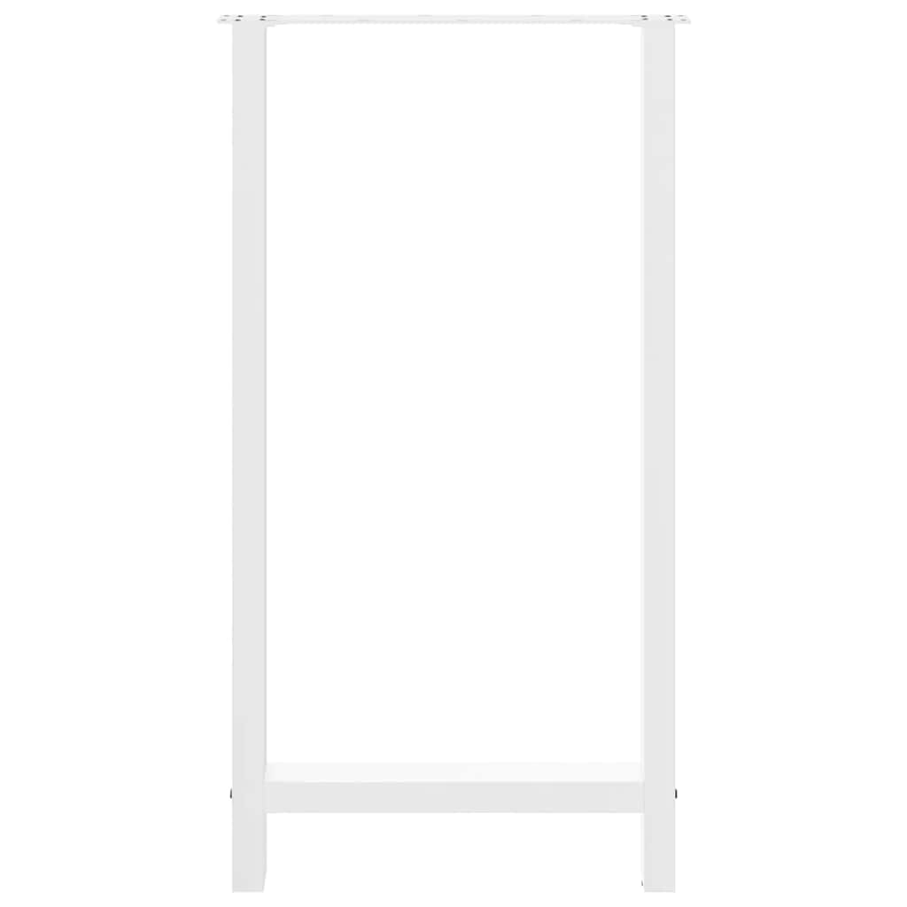 Gambe per tavolo da bar bianche 2 pz 60x(110-111) cm in acciaio