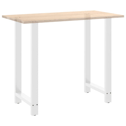 Gambe per tavolo da bar bianche 2 pz 60x(110-111) cm in acciaio