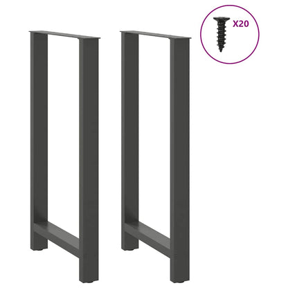 Gambe per tavolo da bar antracite 2 pz 60x(110-111) cm in acciaio