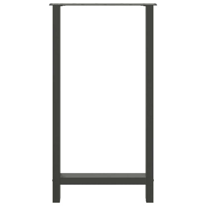 Gambe per tavolo da bar antracite 2 pz 60x(110-111) cm in acciaio