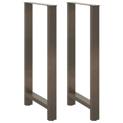 Gambe per Tavolino Acciaio Naturale 2 pz 60x(110-111)cm Acciaio - homemem39