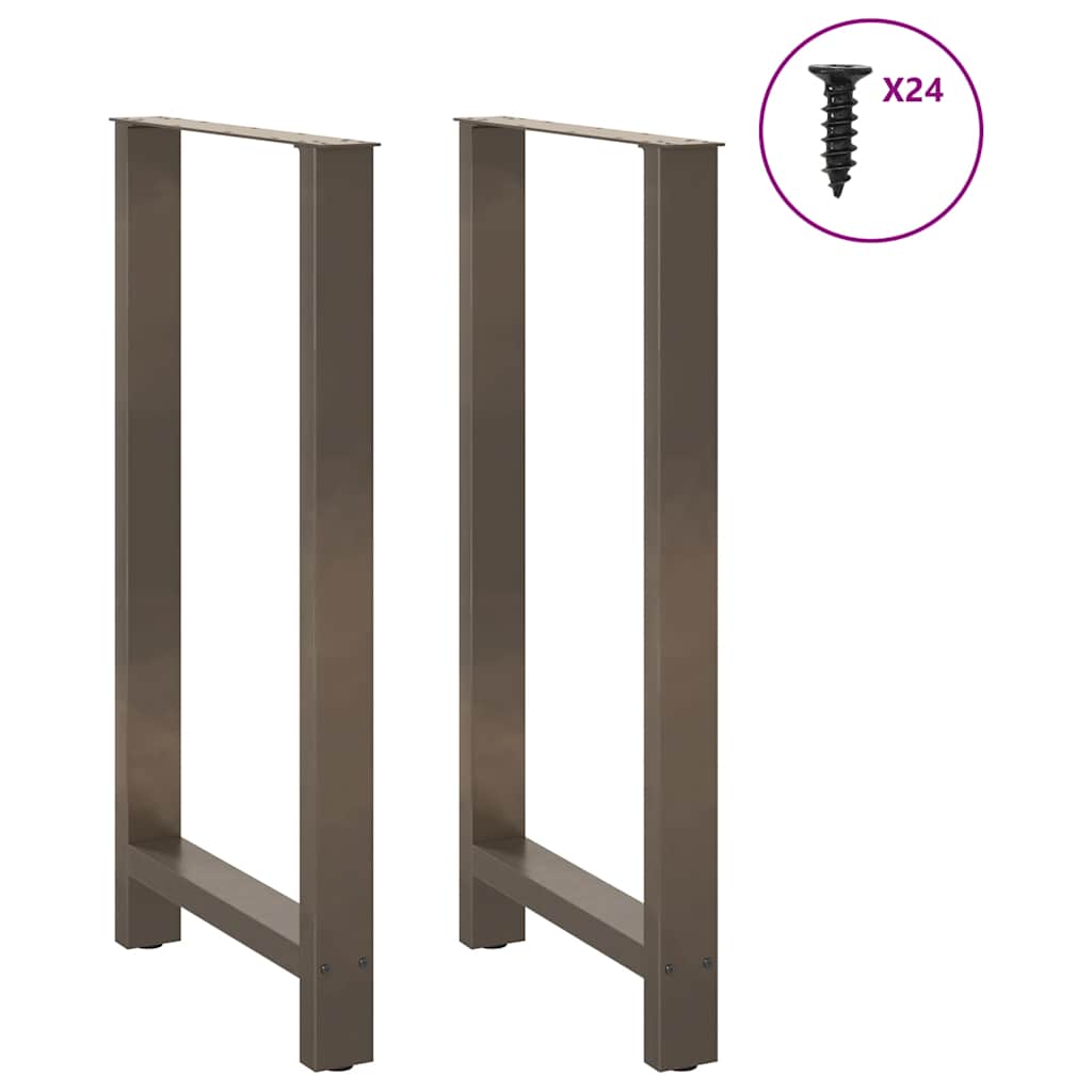 Gambe per Tavolino Acciaio Naturale 2 pz 60x(110-111)cm Acciaio - homemem39