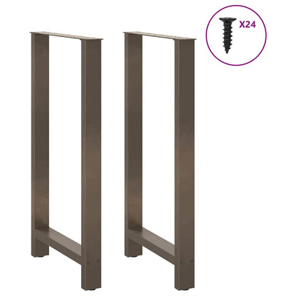 Gambe per Tavolino Acciaio Naturale 2 pz 60x(110-111)cm Acciaio - homemem39