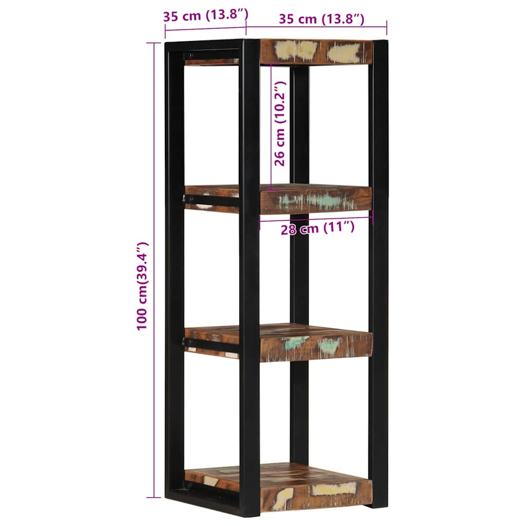 Mensola da Parete Multicolore 35x35x100 cm in Legno Recupero | homemem39