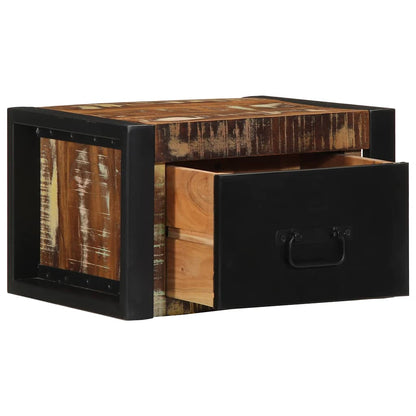 Comodino Multicolore 40x35x25 cm in Legno Massello Recupero - homemem39