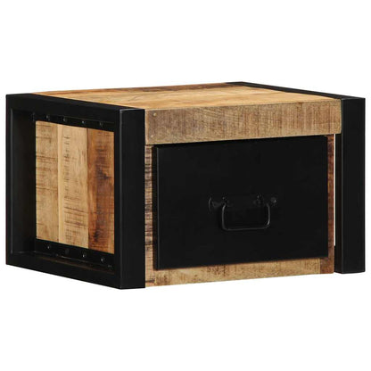 Comodini 2 pz 40x35x25 cm in Legno Massello di Mango Grezzo - homemem39