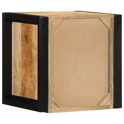 Comodino 40x35x40 cm in Legno Grezzo Massello di Mango - homemem39