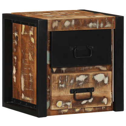 Comodino Multicolore 40x35x40 cm in Legno Massello Recupero - homemem39