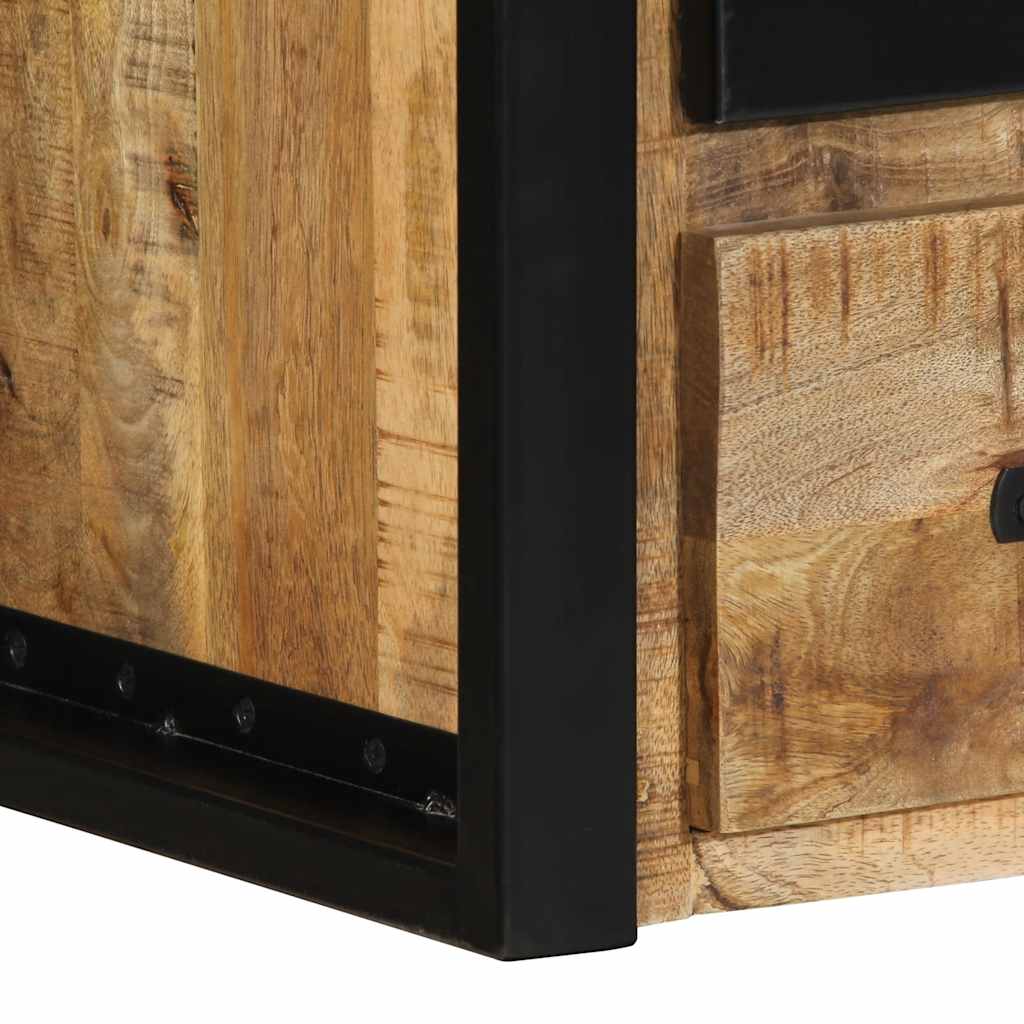 Comodini 2 pz 40x35x40 cm in Legno Massello di Mango Grezzo - homemem39