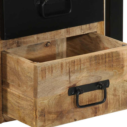 Comodini 2 pz 40x35x40 cm in Legno Massello di Mango Grezzo - homemem39