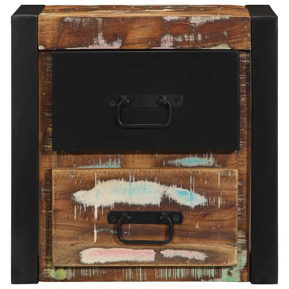 Comodini 2 pz Multicolore 40x35x40cm in Legno Massello Recupero - homemem39