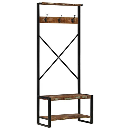 Appendiabiti Multicolore 80x40x190 cm Legno Massello Recupero