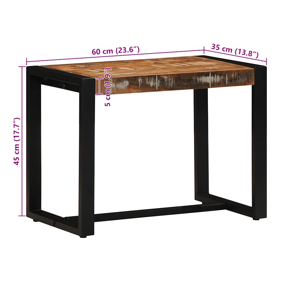 Panca Multicolore 60x35x45 cm in Legno Massello Recupero | homemem39