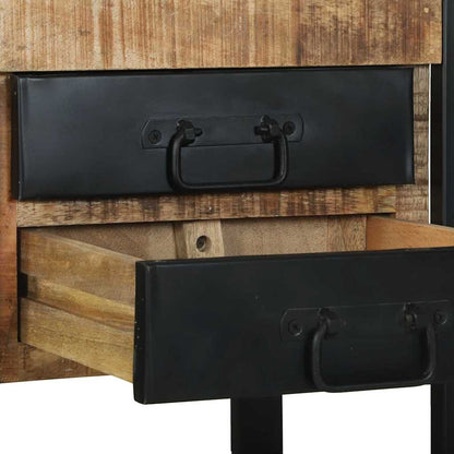 Tavolino Marrone 40 x 40 x 80 cm Legno massello di mango ruvido