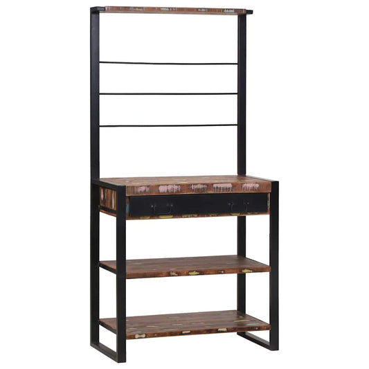 Scaffale da cucina Multicolore e nero 80 x 40 x 160 cm