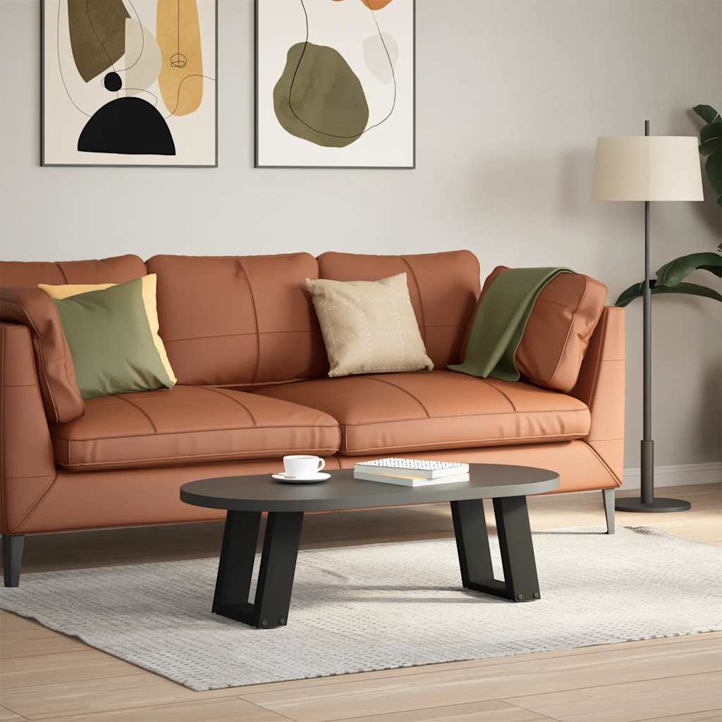 Gambe Tavolino da Caffè a U 2 pz Nero 30x(30-31) cm in Acciaio - homemem39