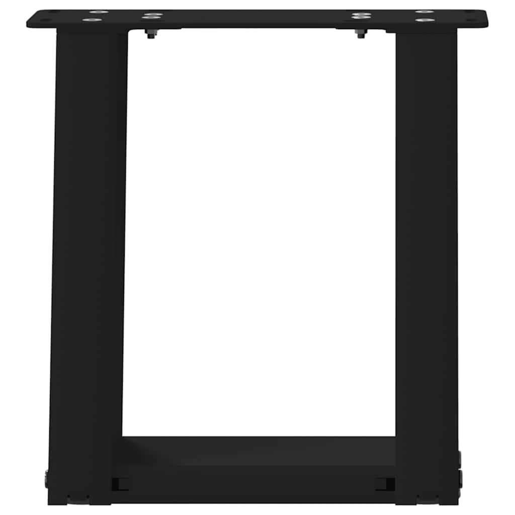 Gambe Tavolino da Caffè a U 2 pz Nero 30x(30-31) cm in Acciaio - homemem39