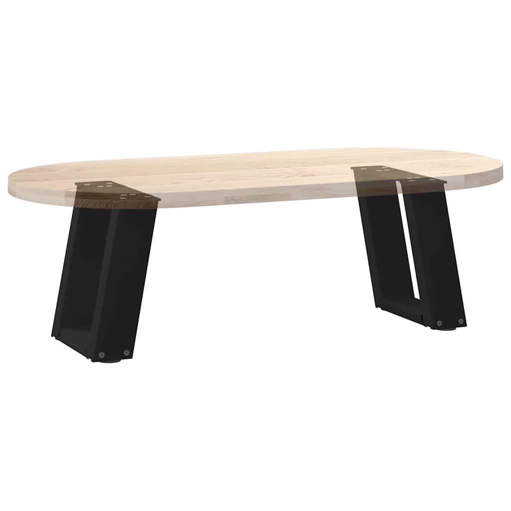 Gambe Tavolino da Caffè a U 2 pz Nero 30x(30-31) cm in Acciaio - homemem39