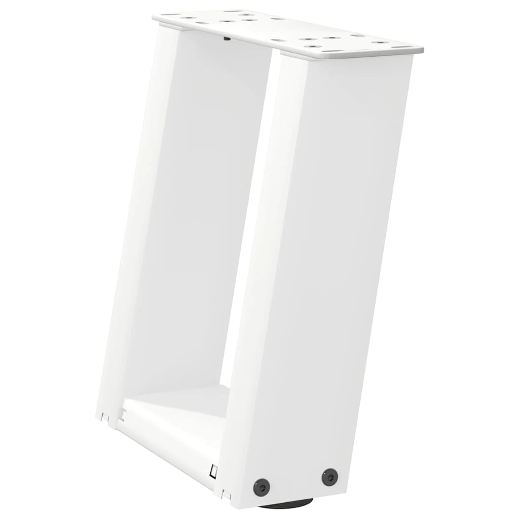 Gambe Tavolino da Caffè a U 2 pz Bianco 30x(30-31)cm in Acciaio - homemem39