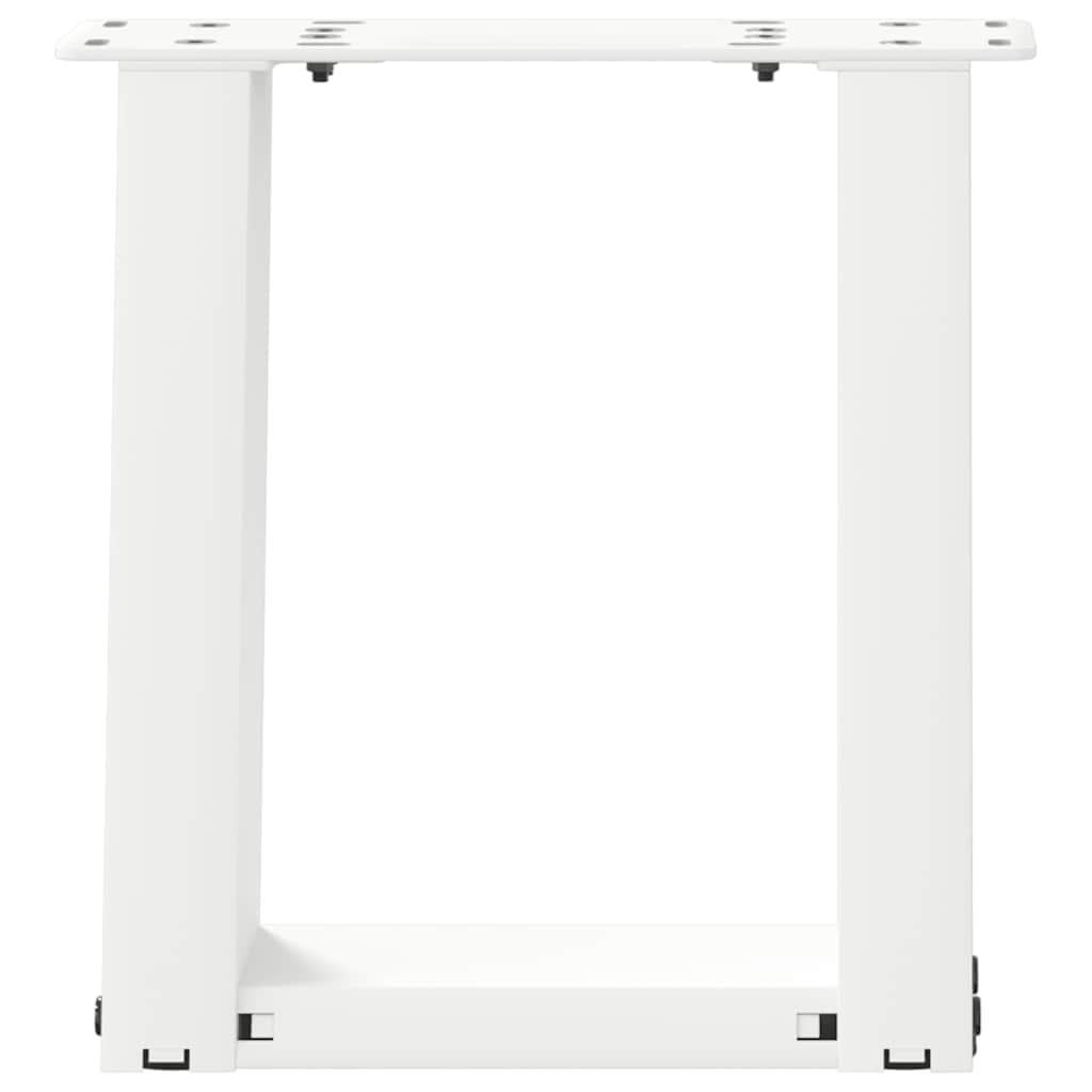 Gambe Tavolino da Caffè a U 2 pz Bianco 30x(30-31)cm in Acciaio - homemem39