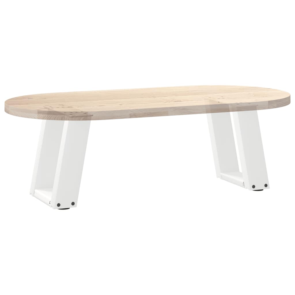 Gambe Tavolino da Caffè a U 2 pz Bianco 30x(30-31)cm in Acciaio - homemem39