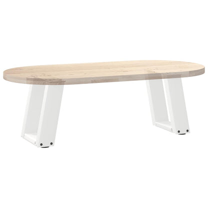 Gambe Tavolino da Caffè a U 2 pz Bianco 30x(30-31)cm in Acciaio - homemem39