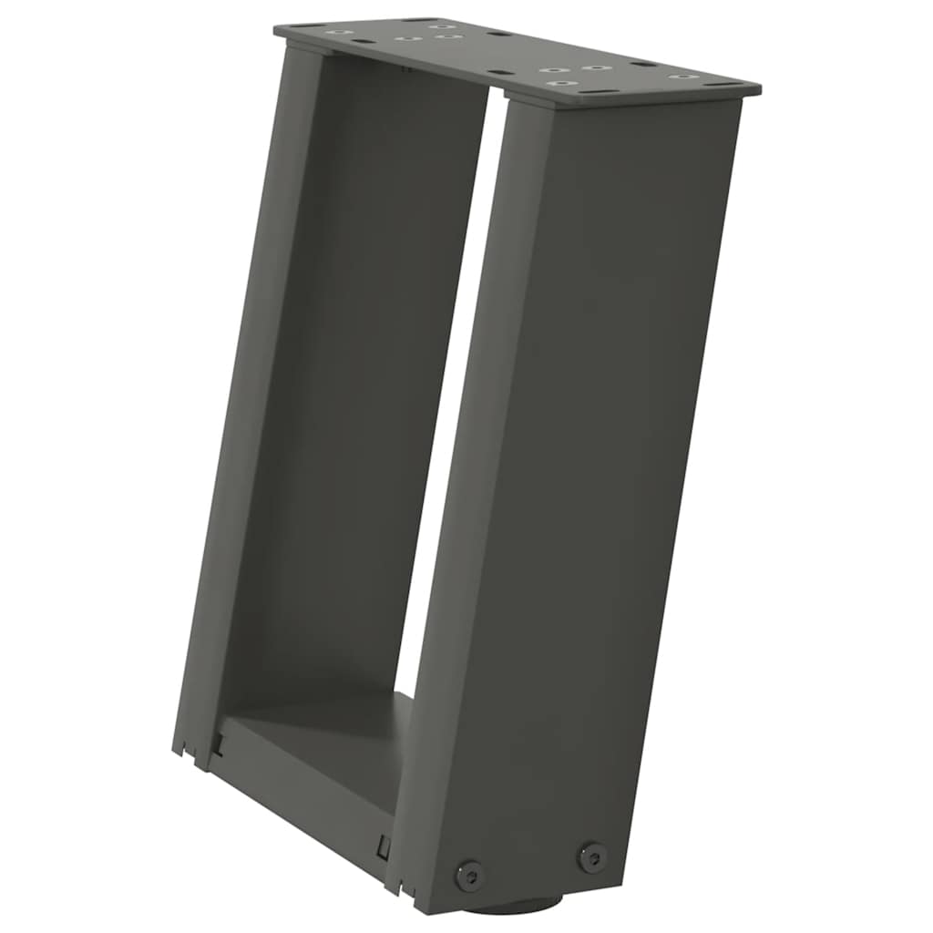 Gambe Tavolino Caffè a U 2 pz Antracite 30x(30-31)cm in Acciaio - homemem39