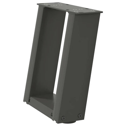 Gambe Tavolino Caffè a U 2 pz Antracite 30x(30-31)cm in Acciaio - homemem39