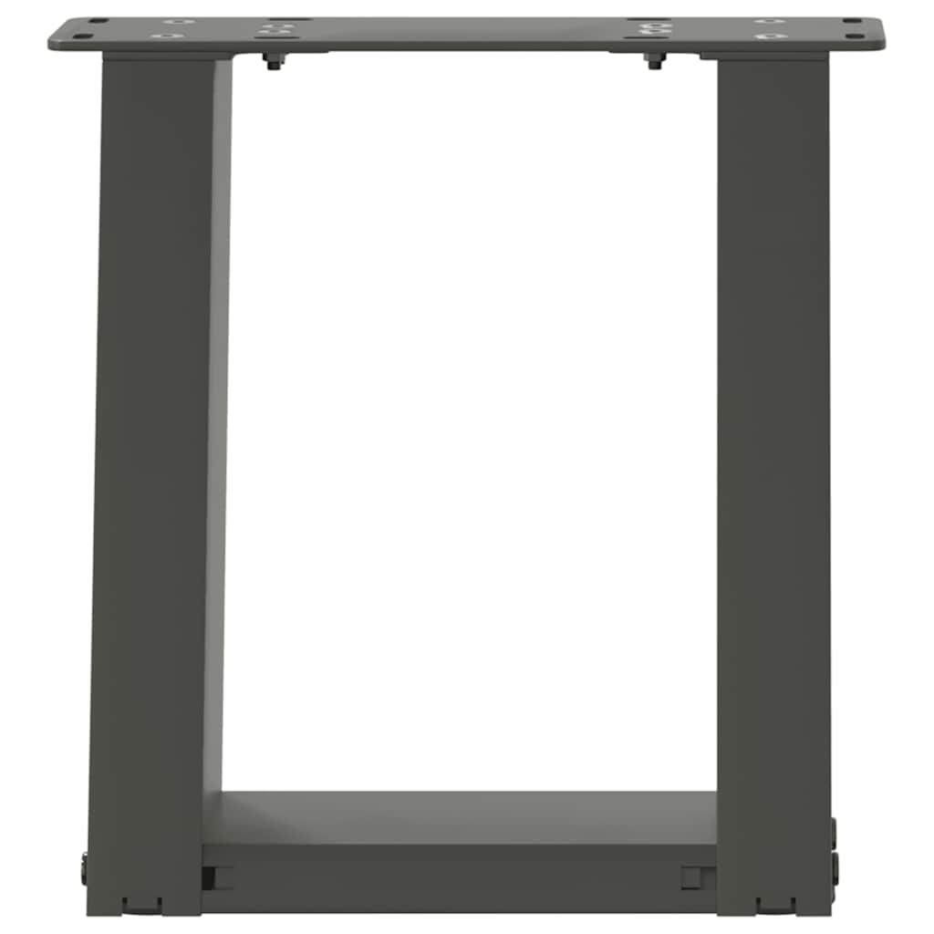 Gambe per Tavolino da Caffè forma U 2 pz Antracite 30x(30-31)cm