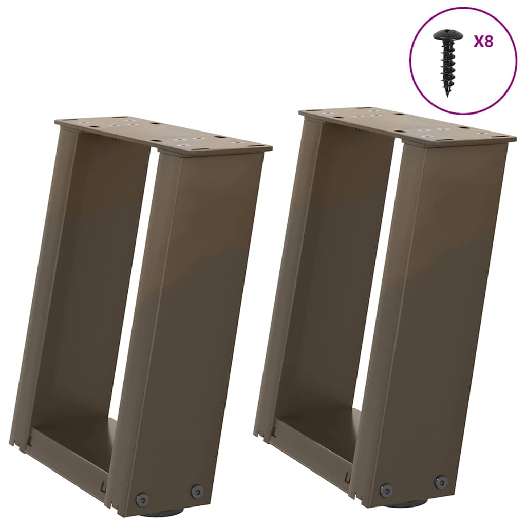 Gambe Tavolino Caffè a U 2 pz 30x(30-31)cm in Acciaio - homemem39
