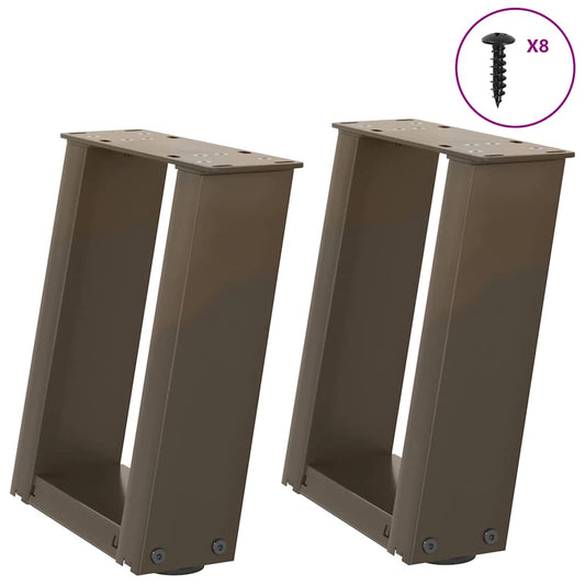 Gambe Tavolino Caffè a U 2 pz 30x(30-31)cm in Acciaio - homemem39