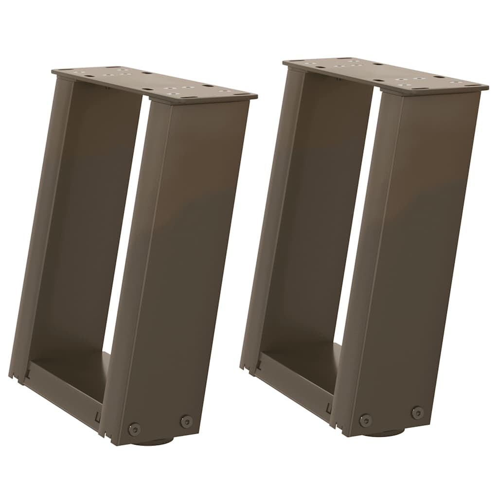 Gambe Tavolino Caffè a U 2 pz 30x(30-31)cm in Acciaio - homemem39