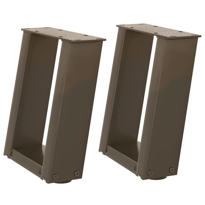 Gambe Tavolino Caffè a U 2 pz 30x(30-31)cm in Acciaio - homemem39
