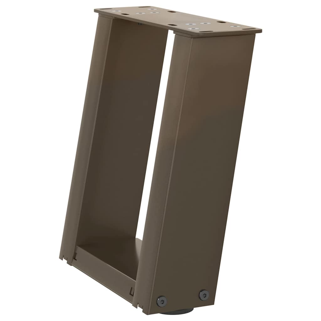 Gambe Tavolino Caffè a U 2 pz 30x(30-31)cm in Acciaio - homemem39