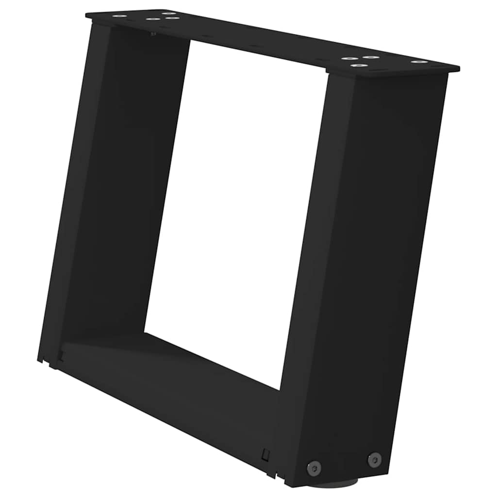 Gambe Tavolino da Caffè a U 2 pz Nero 40x(30-31) cm in Acciaio - homemem39