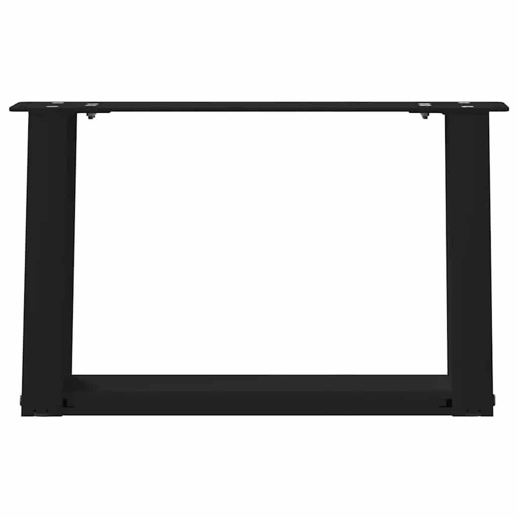 Gambe per Tavolino da Caffè a Forma di U 2 pz Nere 40x(30-31)cm