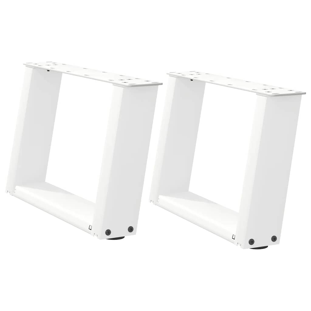 Gambe per Tavolino da Caffè forma U 2 pz Bianche 40x(30-31) cm