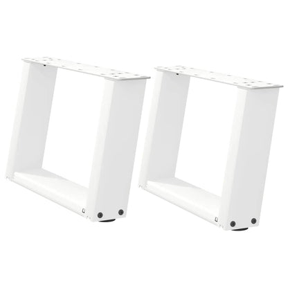 Gambe per Tavolino da Caffè forma U 2 pz Bianche 40x(30-31) cm