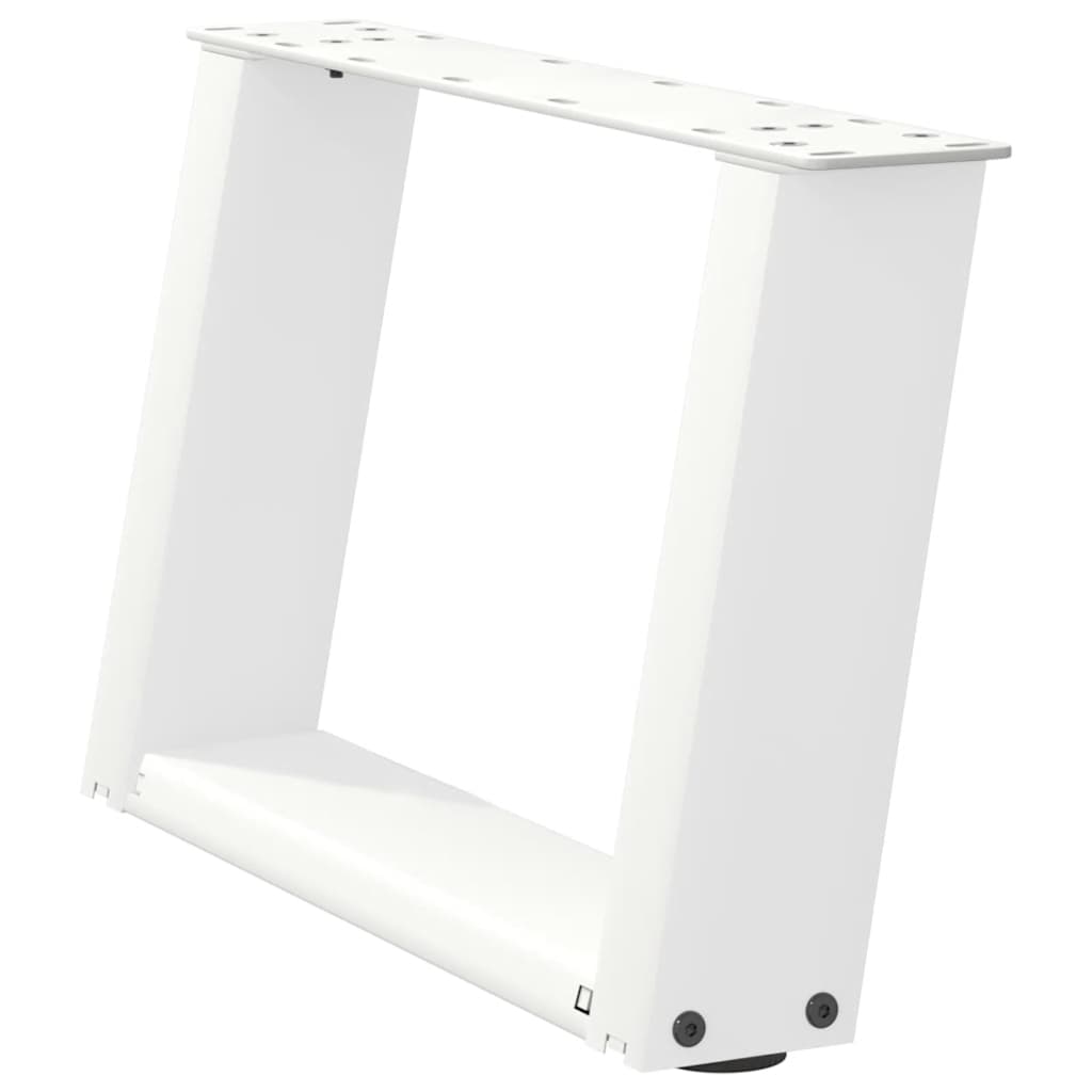 Gambe Tavolino da Caffè a U 2 pz Bianco 40x(30-31)cm in Acciaio - homemem39