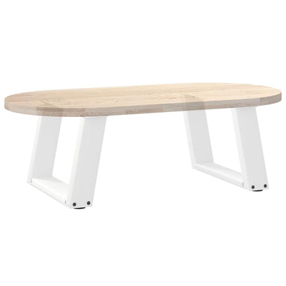 Gambe Tavolino da Caffè a U 2 pz Bianco 40x(30-31)cm in Acciaio - homemem39