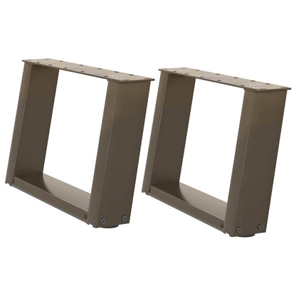 Gambe Tavolino Caffè a U 2 pz 40x(30-31)cm in Acciaio - homemem39