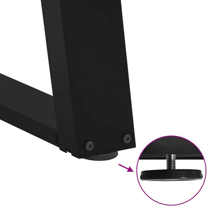 Gambe per Tavolino da Caffè a Forma di U 2 pz Nere 50x(30-31)cm