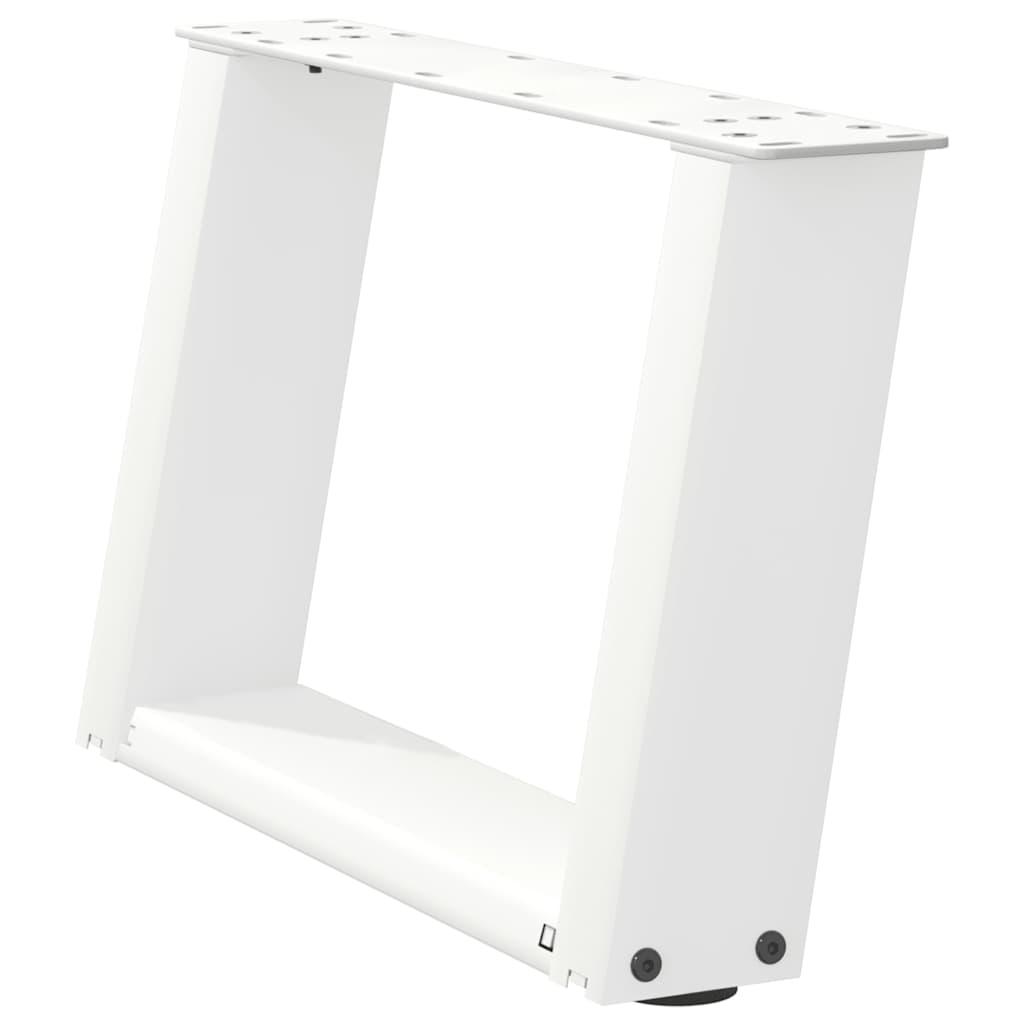 Gambe Tavolino da Caffè a U 2 pz Bianco 50x(30-31)cm in Acciaio - homemem39