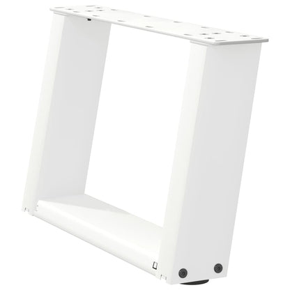 Gambe Tavolino da Caffè a U 2 pz Bianco 50x(30-31)cm in Acciaio - homemem39