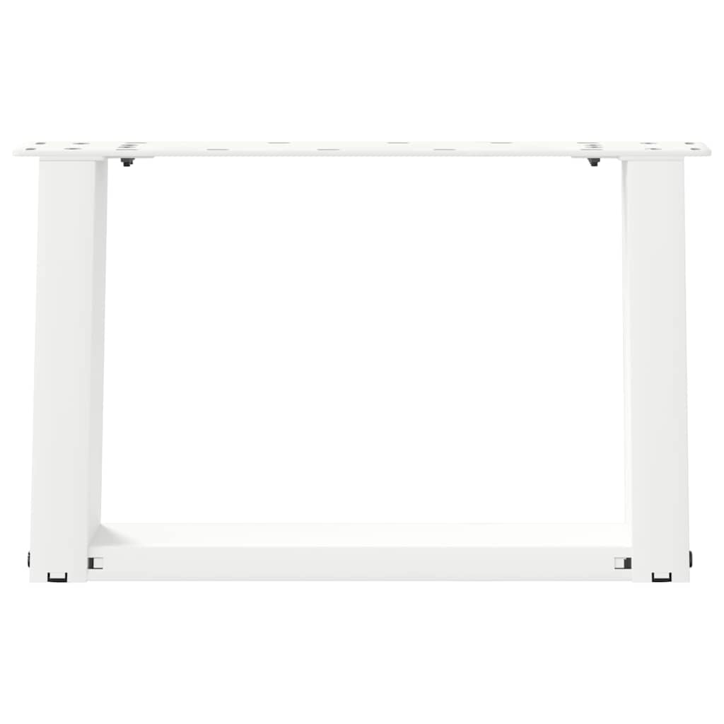 Gambe Tavolino da Caffè a U 2 pz Bianco 50x(30-31)cm in Acciaio - homemem39