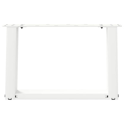 Gambe Tavolino da Caffè a U 2 pz Bianco 50x(30-31)cm in Acciaio - homemem39