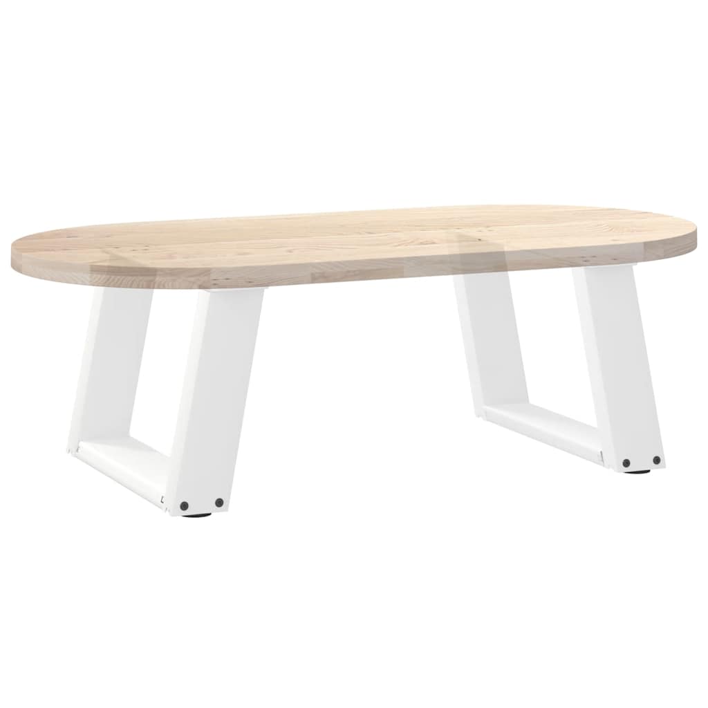 Gambe Tavolino da Caffè a U 2 pz Bianco 50x(30-31)cm in Acciaio - homemem39