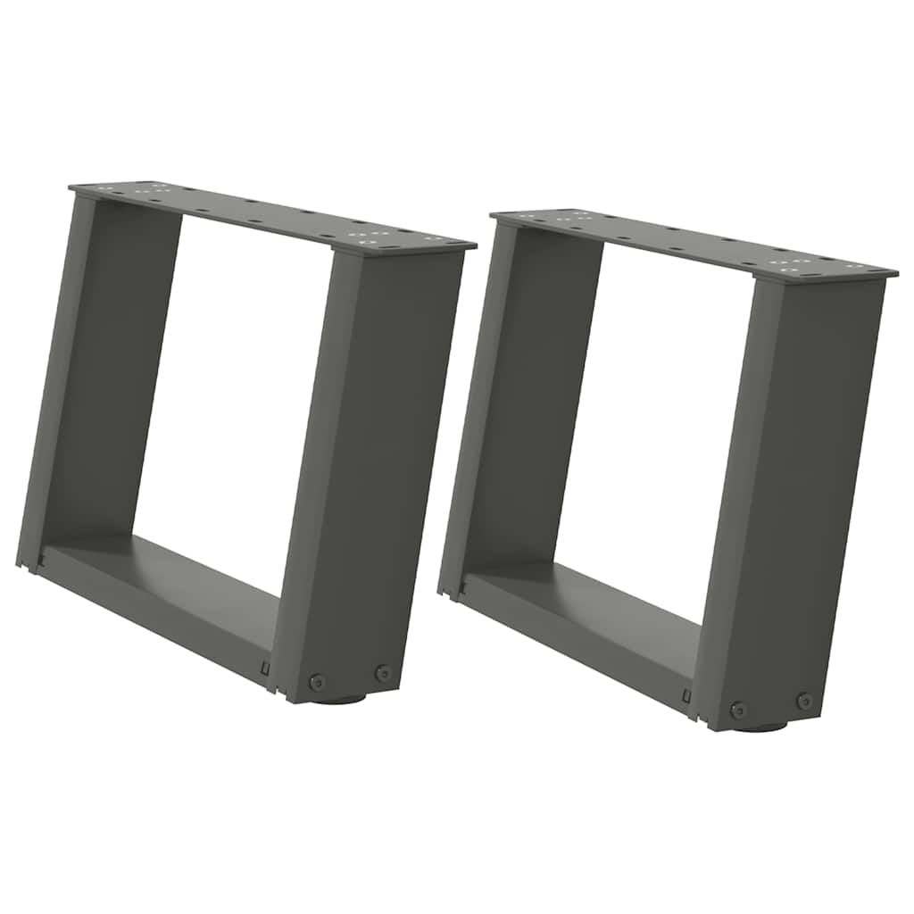 Gambe Tavolino Caffè a U 2 pz Antracite 50x(30-31)cm in Acciaio - homemem39