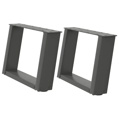 Gambe Tavolino Caffè a U 2 pz Antracite 50x(30-31)cm in Acciaio - homemem39