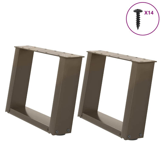 Gambe Tavolino Caffè a U 2 pz 50x(30-31)cm in Acciaio - homemem39